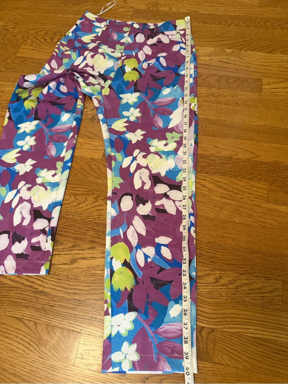 NWT Purple Floral Two-Piece Pantsuit with Blue & Green Accents size M - Picture 16 of 16